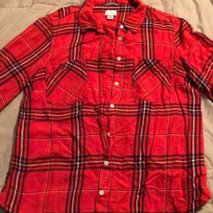 Orange flannel shirt